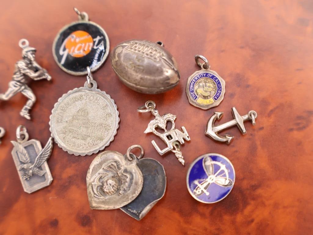 Collection of vintage sterling silver bracelet charms - 4