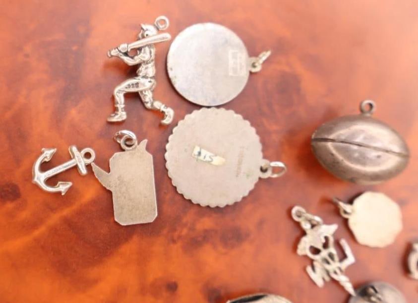 Collection of vintage sterling silver bracelet charms - 5