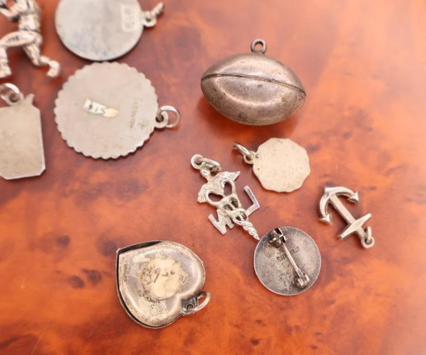 Collection of vintage sterling silver bracelet charms - 6