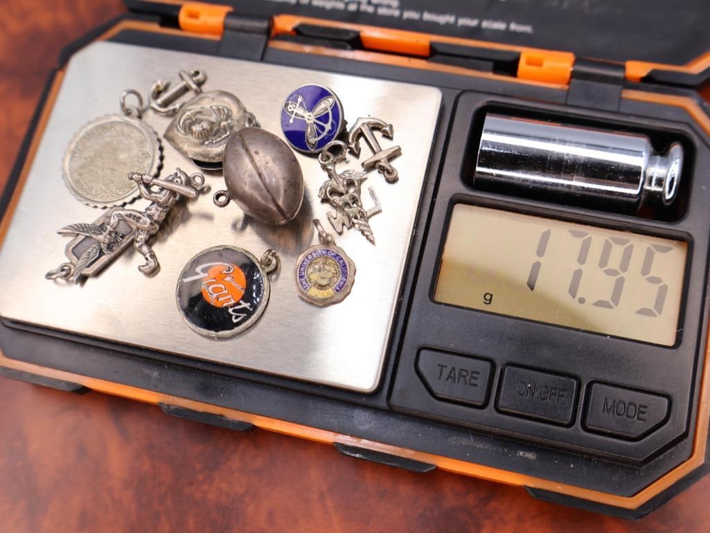 Collection of vintage sterling silver bracelet charms - 7