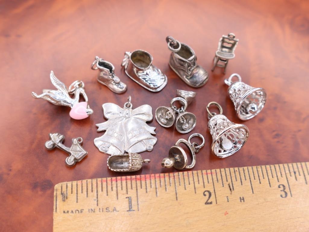 Collection of vintage sterling silver charms - 2