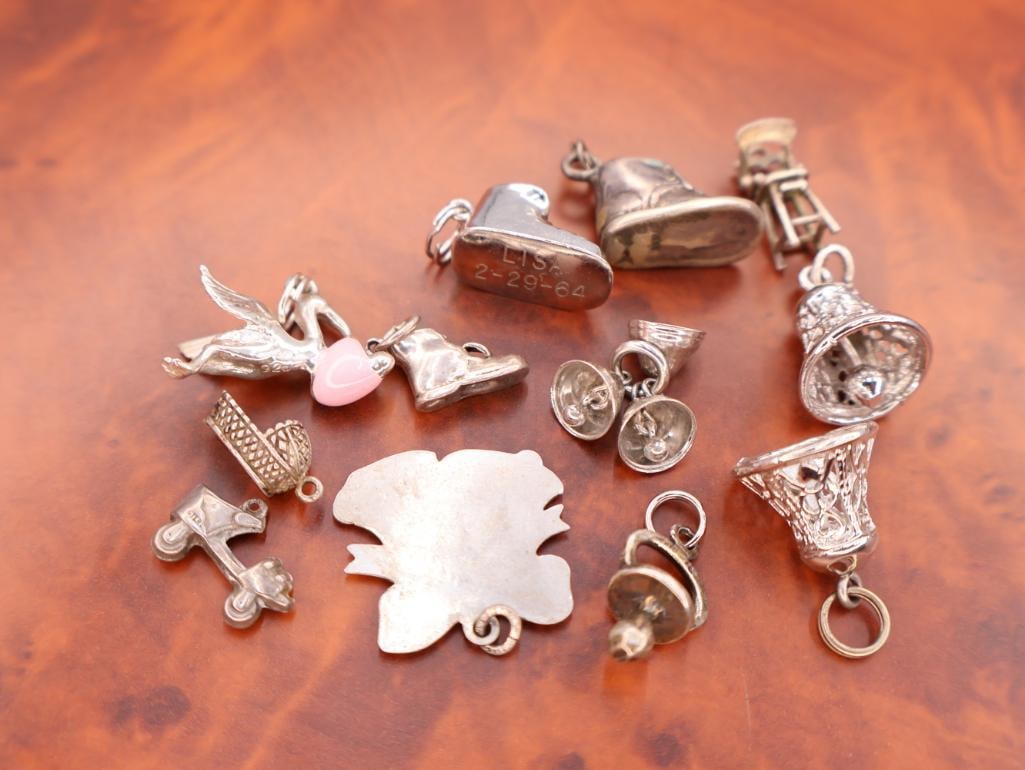 Collection of vintage sterling silver charms - 3
