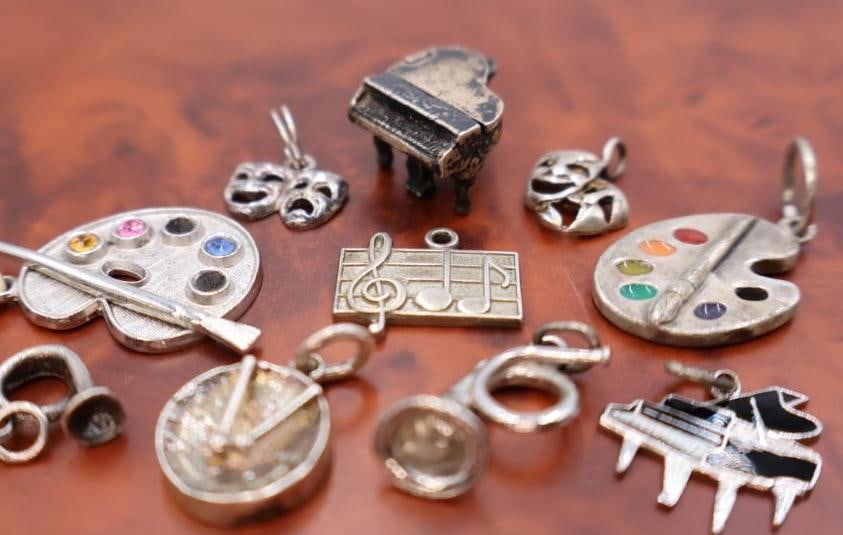 Collection of vintage sterling silver bracelet charms - 3