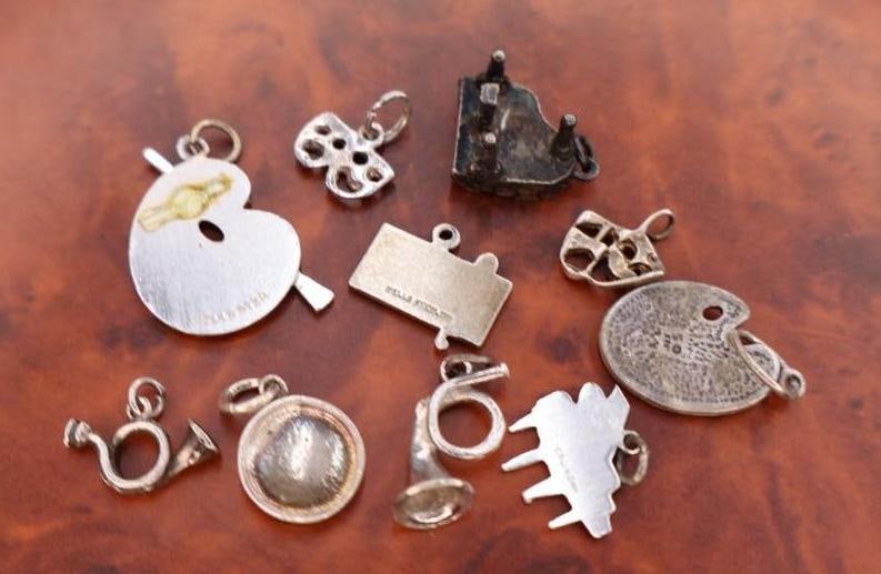 Collection of vintage sterling silver bracelet charms - 4