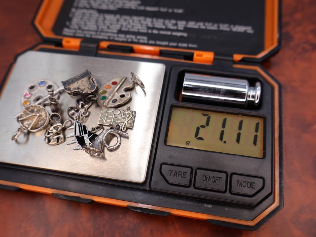 Collection of vintage sterling silver bracelet charms - 5