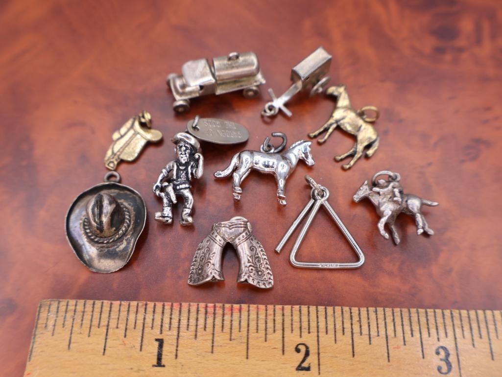 Collection of vintage sterling silver charms - 2