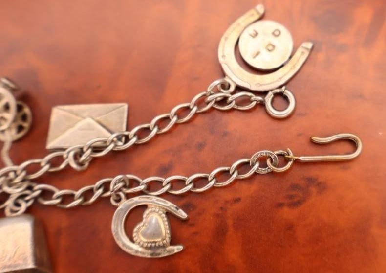 Two Vintage Charm Bracelets with Sterling Silver Charms - 4