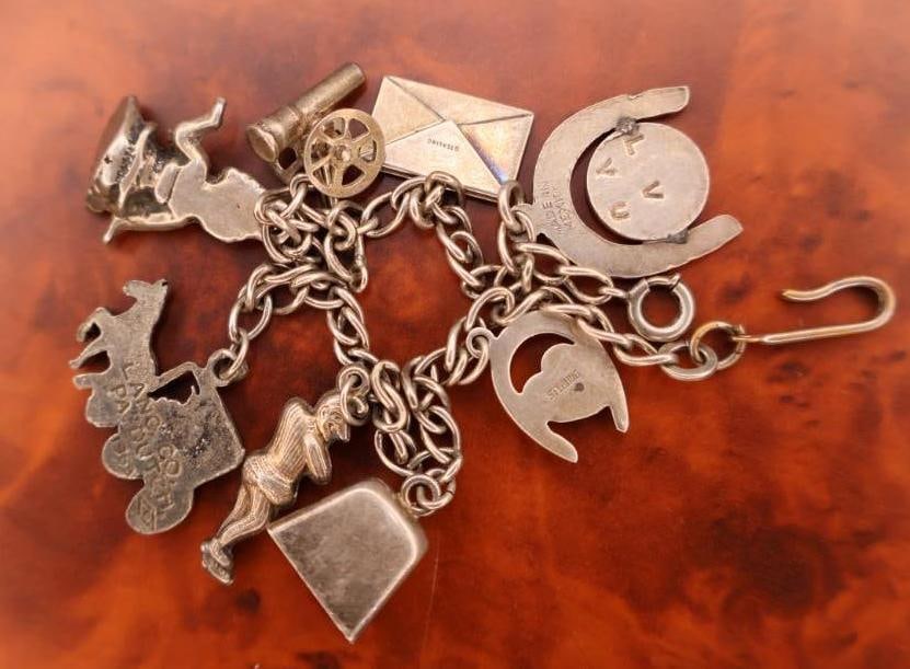 Two Vintage Charm Bracelets with Sterling Silver Charms - 5