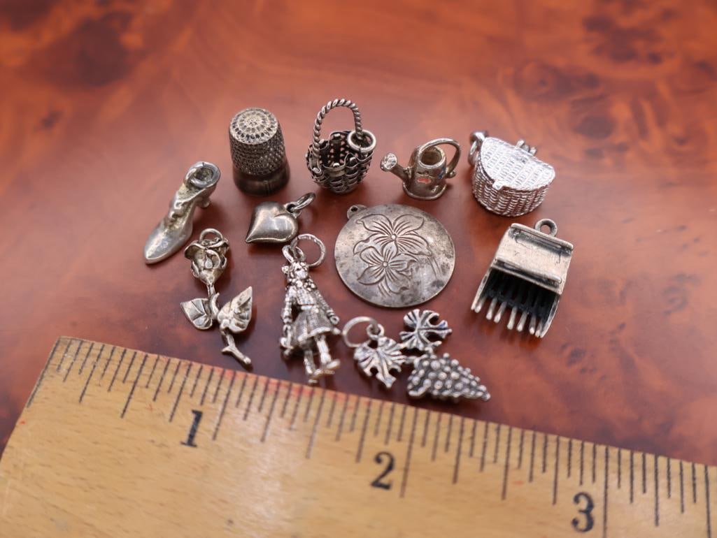 Collection of vintage sterling silver charms - 2
