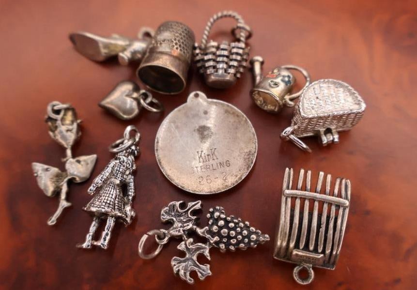 Collection of vintage sterling silver charms - 3