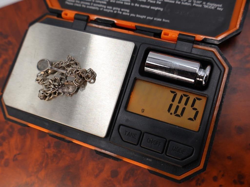 Two vintage silver charm bracelets - 7