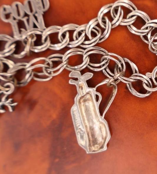 Two vintage silver charm bracelets - 9