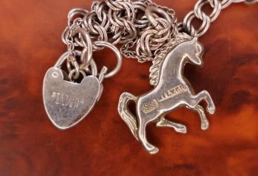 Two sterling silver equestrian-themed charm bracelets - 6