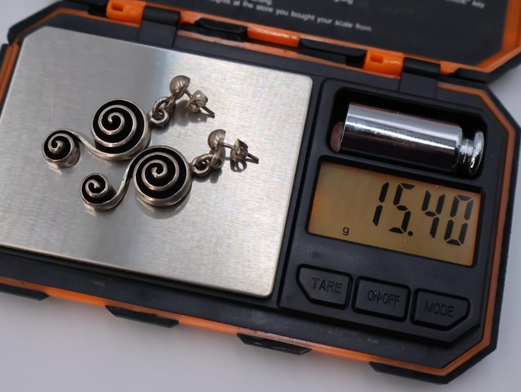 Two pairs of sterling earrings - 7