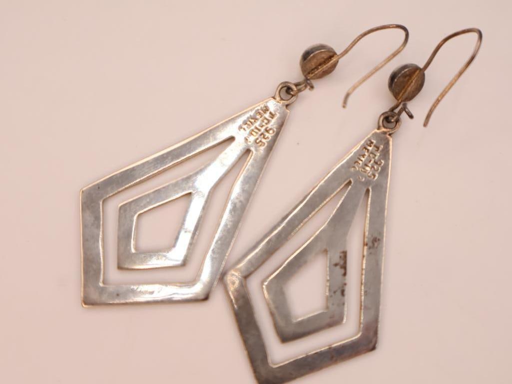 L.Flores Hoops and .925 Taxco Mexico earrings - 3
