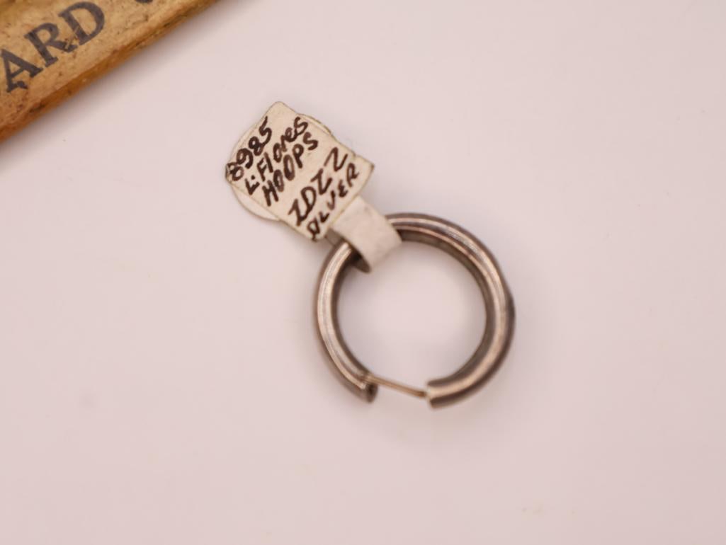 L.Flores Hoops and .925 Taxco Mexico earrings - 6