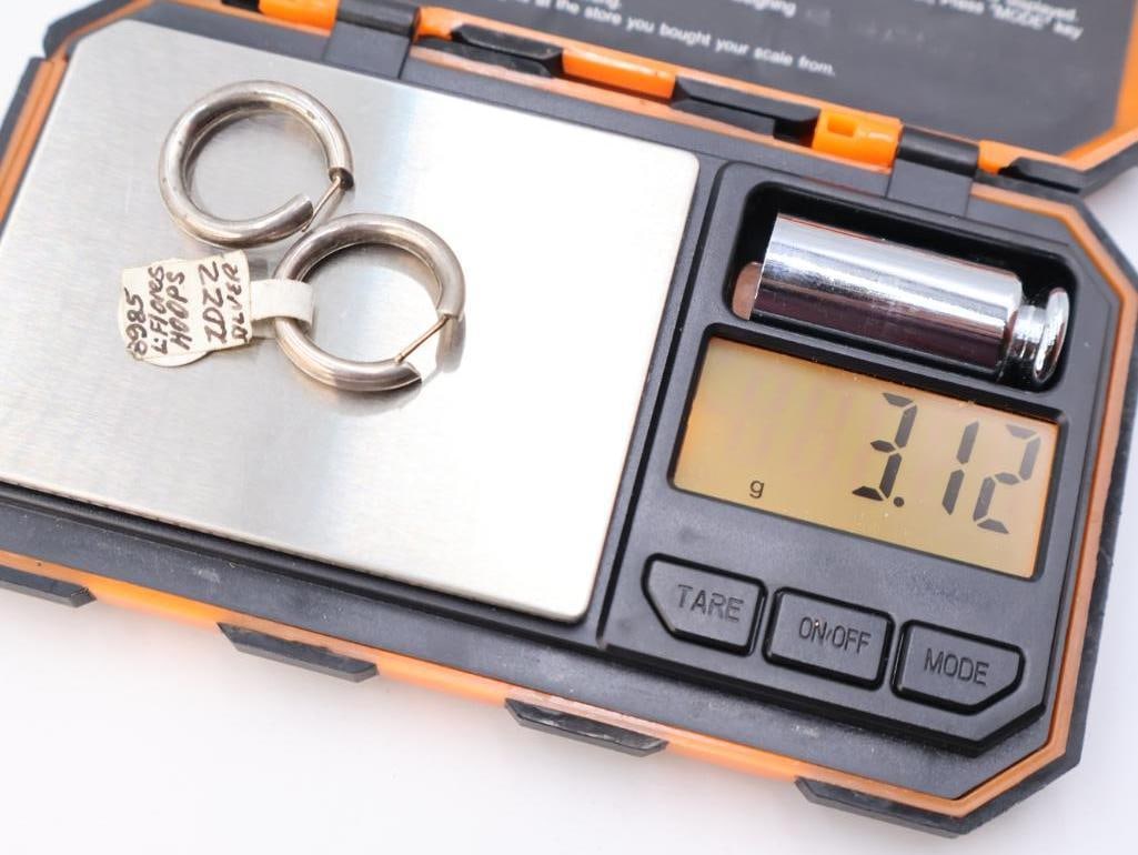 L.Flores Hoops and .925 Taxco Mexico earrings - 7