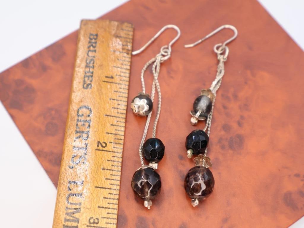 Three pairs of silver earrings - 2