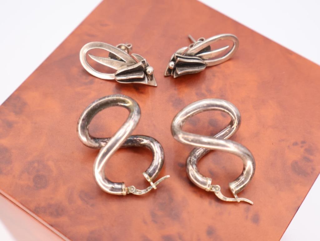 Two pairs of sterling earrings - 2