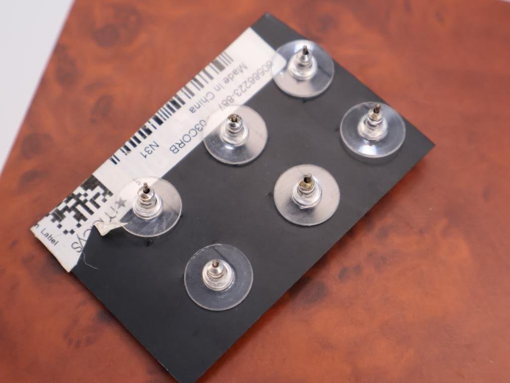 Sterling Silver CZ Hoops and Set of Stud Earrings - 11