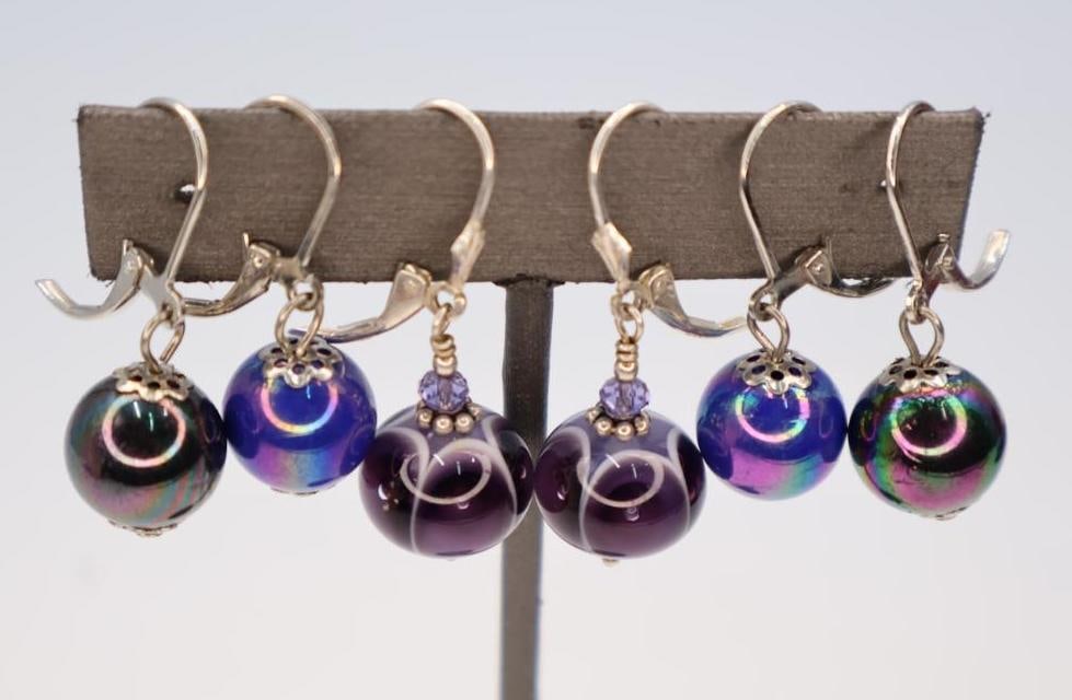 Three pairs of glass bead earrings (1 of 4)