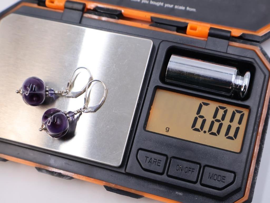 Three pairs of glass bead earrings - 4