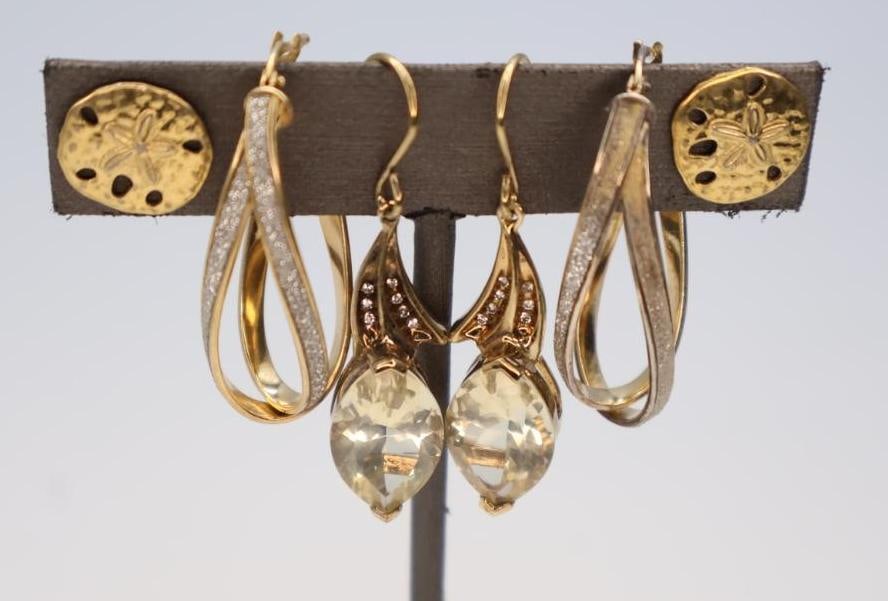 Three pairs of silver earrings (1 of 9)