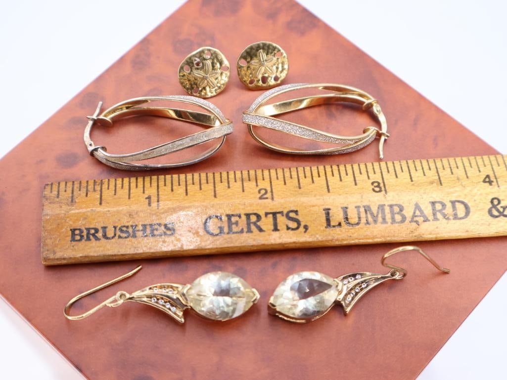 Three pairs of silver earrings - 2