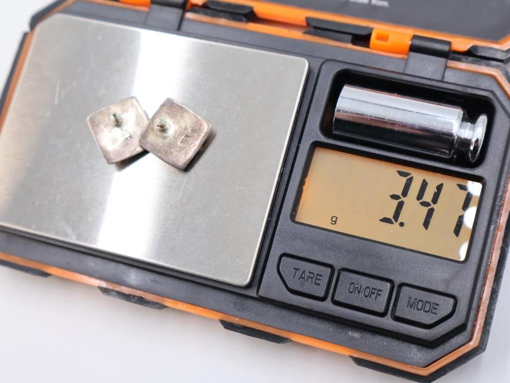 Vintage Large Sterling Silver Hoor and More Earrings - 7