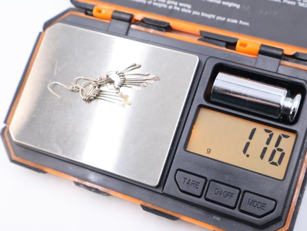 Vintage Large Sterling Silver Hoor and More Earrings - 9