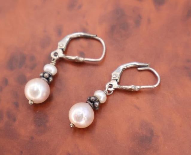 Sterling Silver Earrings including Pearls - 6