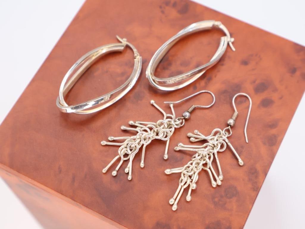 Two pair of sterling earrings - 2