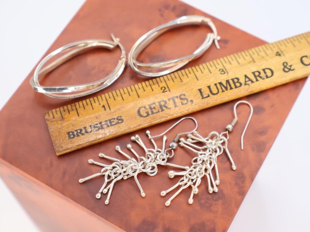 Two pair of sterling earrings - 3