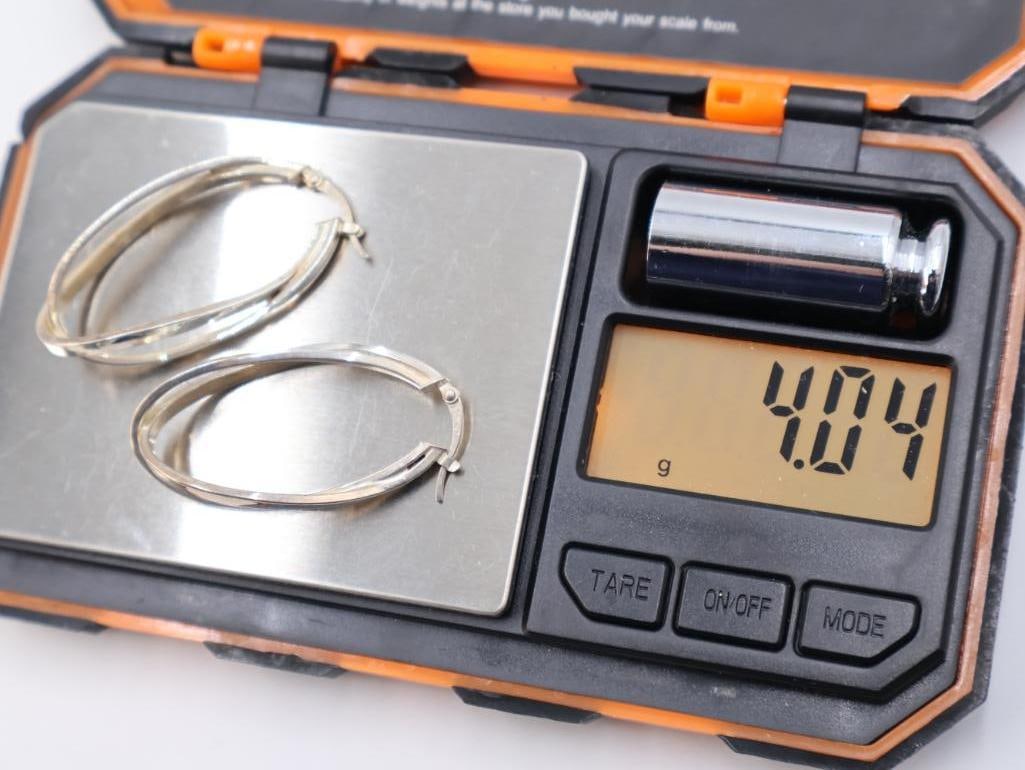 Two pair of sterling earrings - 8