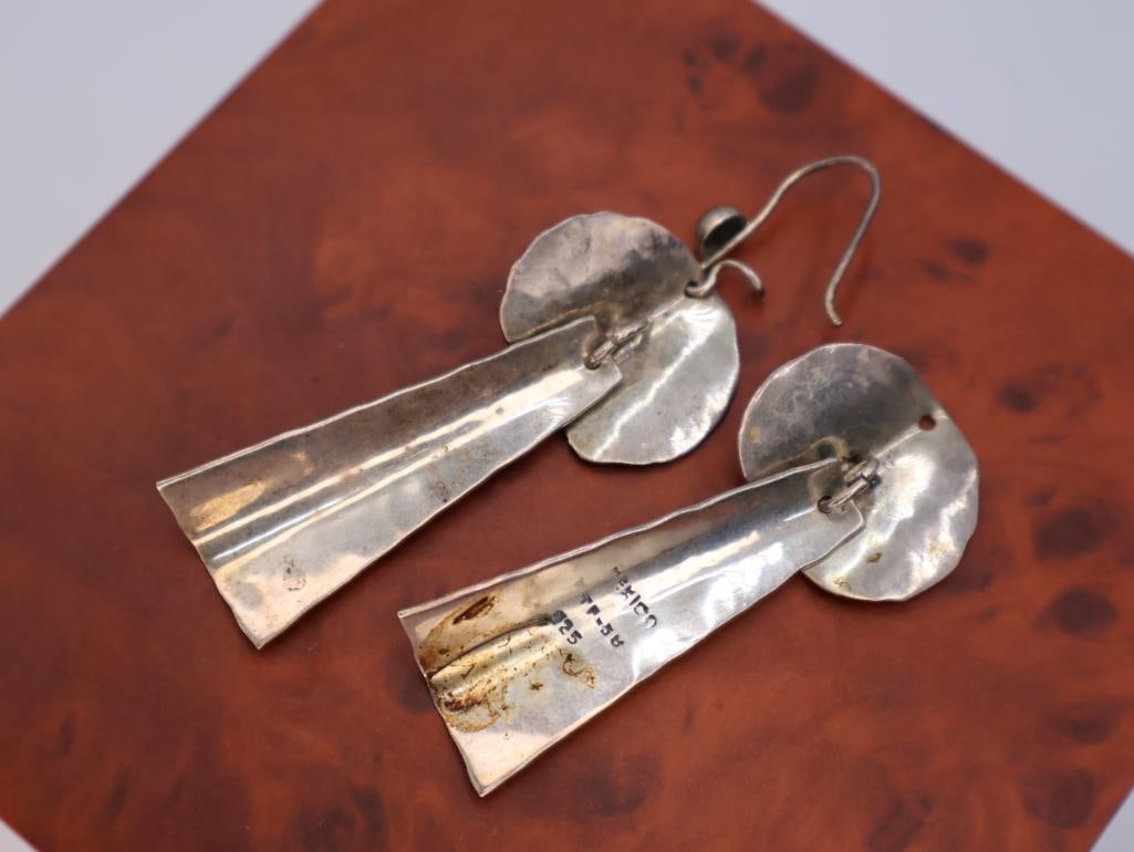 Collection of vintage sterling silver and lapis lazuli earrings - 6