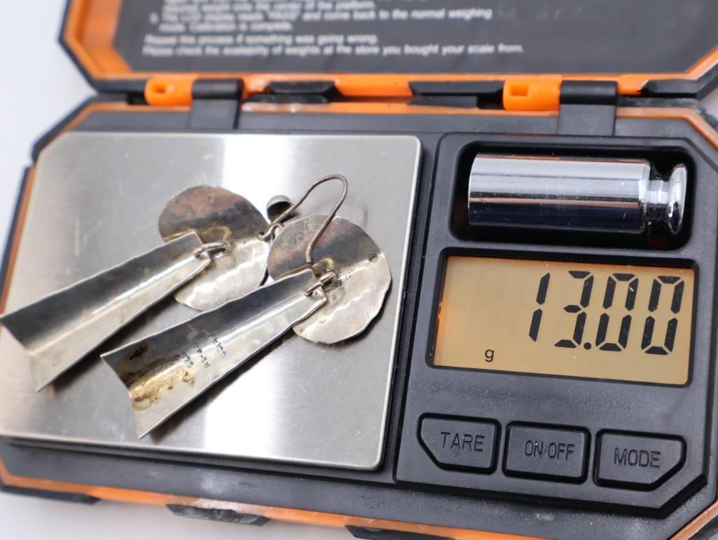 Collection of vintage sterling silver and lapis lazuli earrings - 7