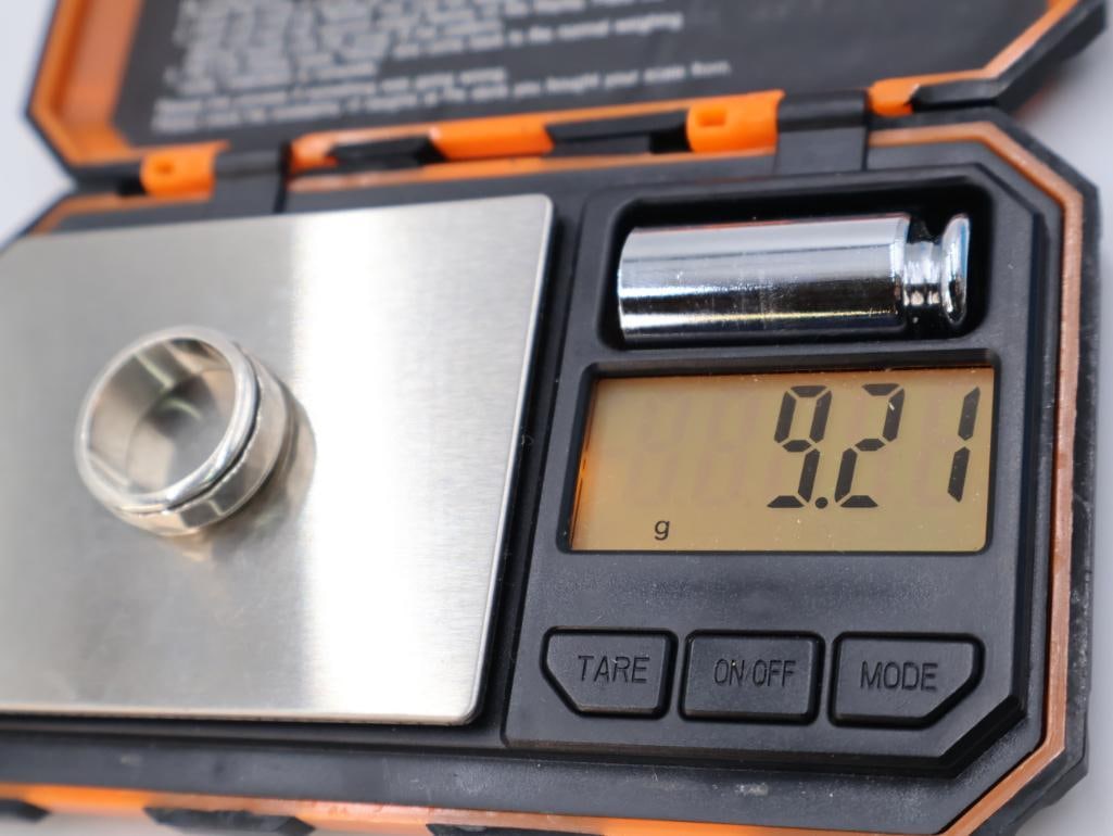 Silver spinner ring and an adjustable initial ring - 6