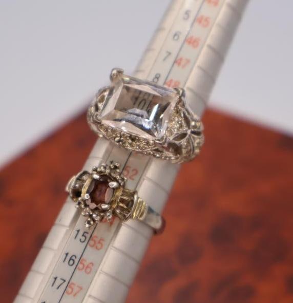 Sterling Silver Silverware End Ring and Two Rings - 6