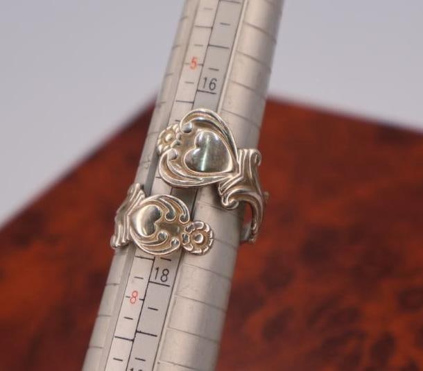 Sterling Silver Silverware End Ring and Two Rings - 9