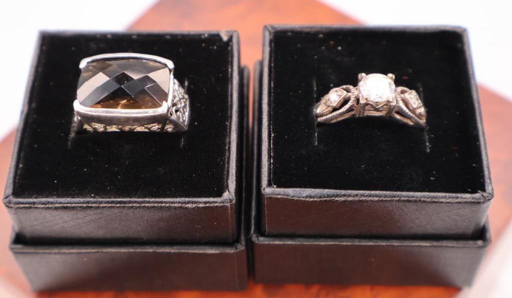 Two sterling silver rings - 2