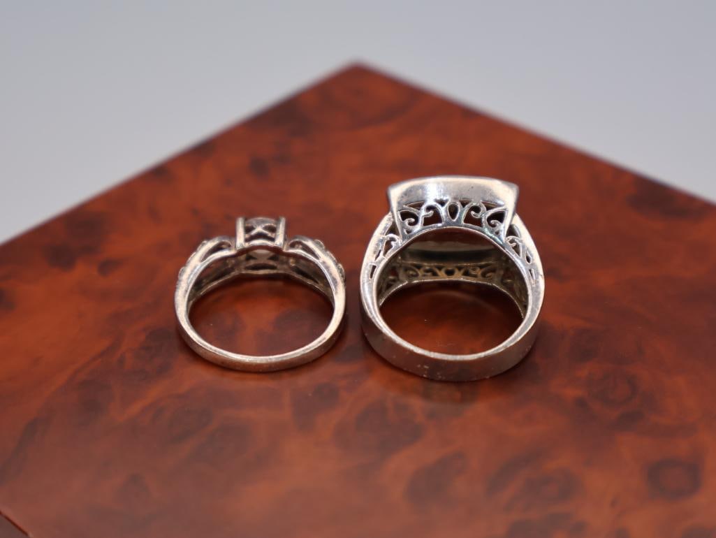 Two sterling silver rings - 3