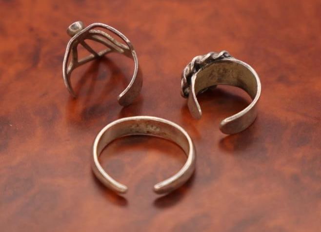 Three silver ear cuffs - 2