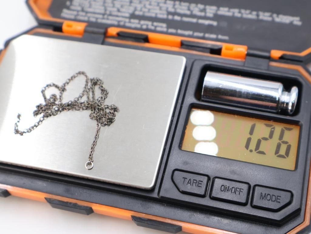 Collection of assorted scrap sterling silver chains and rings - 16