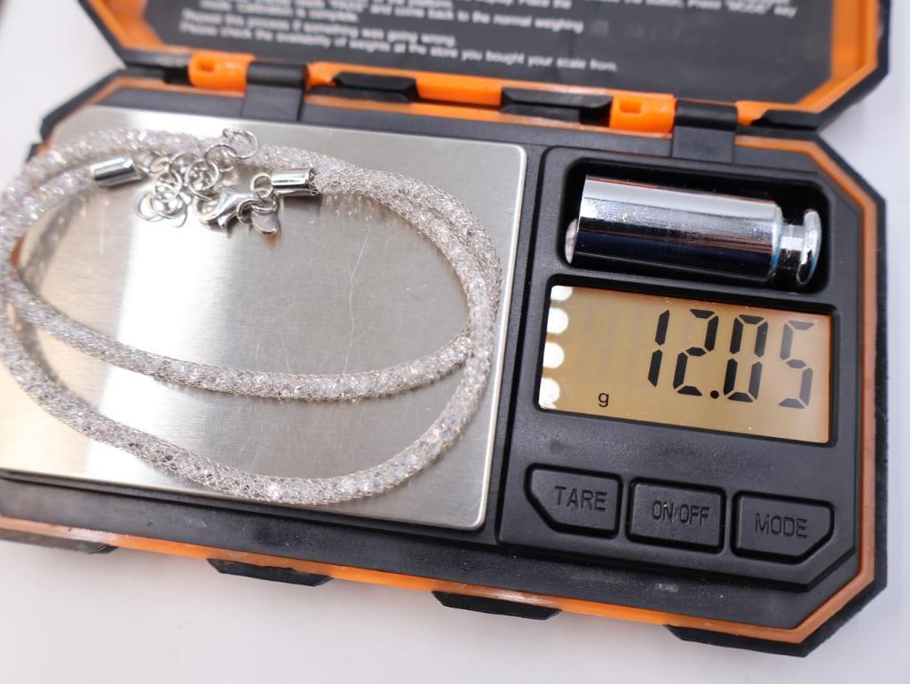 Collection of various silver-tone necklaces - 12