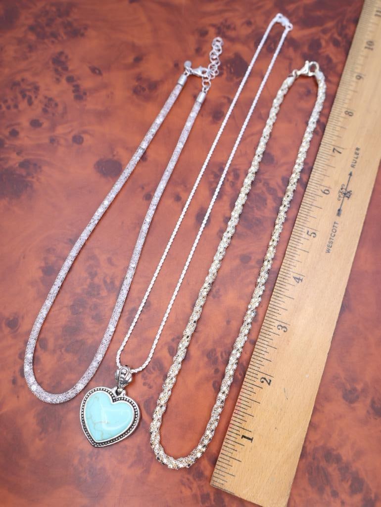 Collection of various silver-tone necklaces - 2