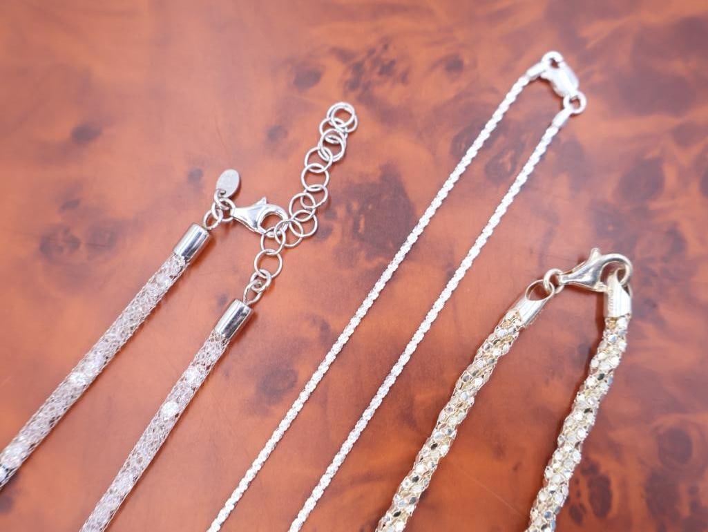 Collection of various silver-tone necklaces - 4
