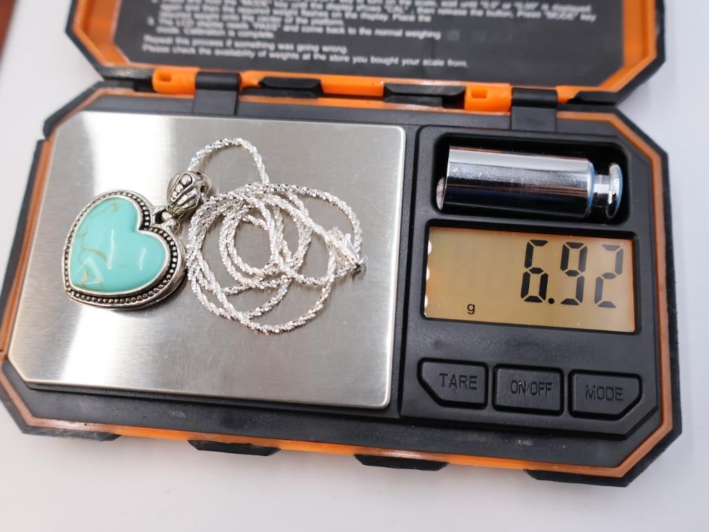 Collection of various silver-tone necklaces - 9