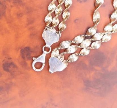 Gold-toned Sterling Silver triple strand necklace - 3