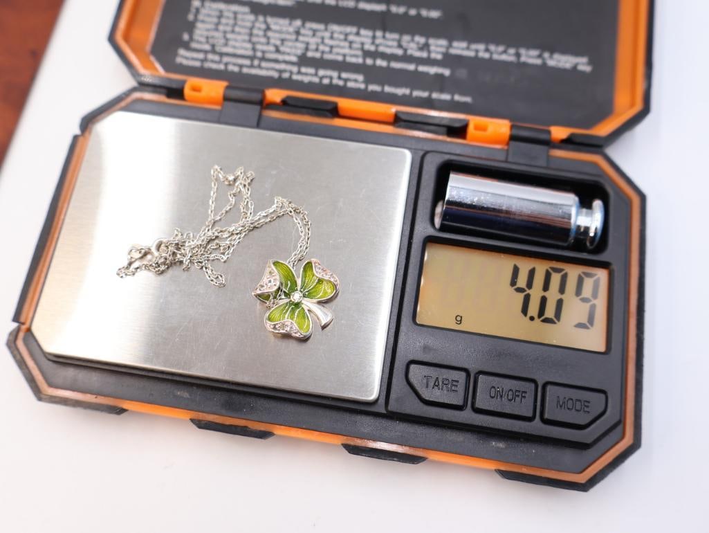 Three decorative sterling silver necklaces - 6