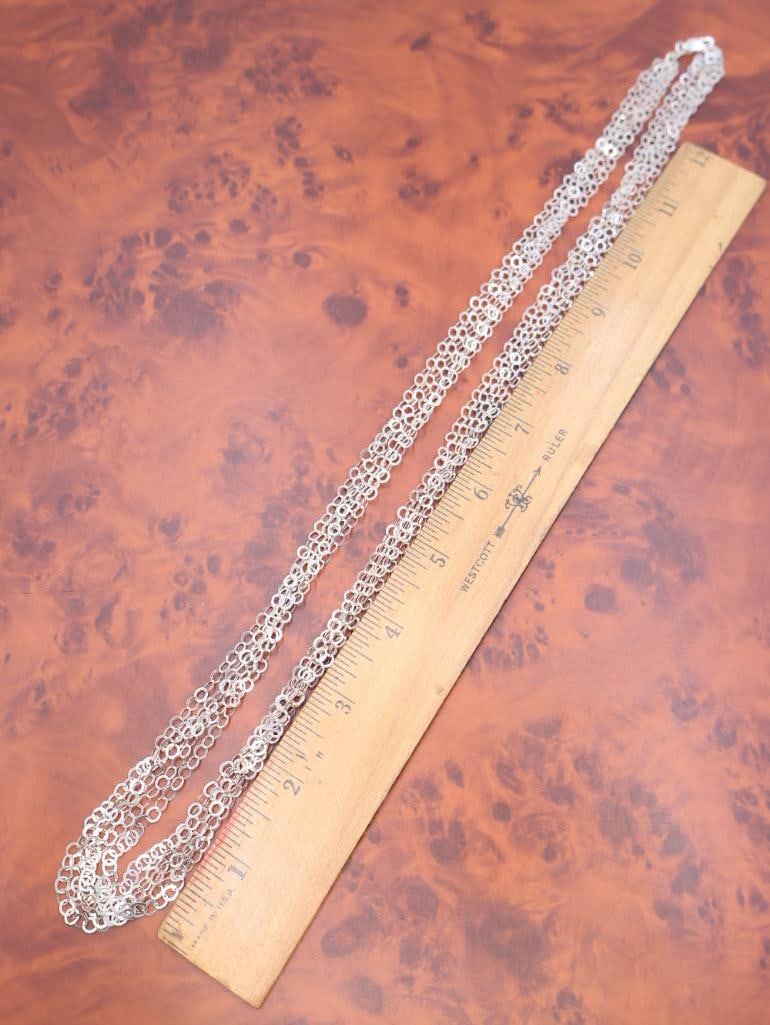 Multiple-strand sterling silver chain necklace - 2